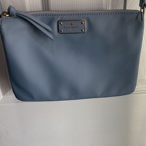Authentic Kate Spade Light Blue Dawn Triple Gusset Nylon Crossbody Purse